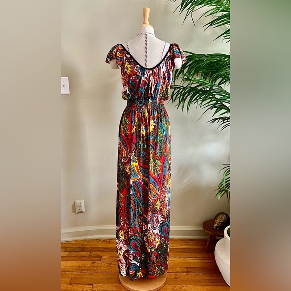 Shui Si Qing Boho Maxi Dress | Size XL (Fits S-XL) | Paisley Print - Picture 4 of 5